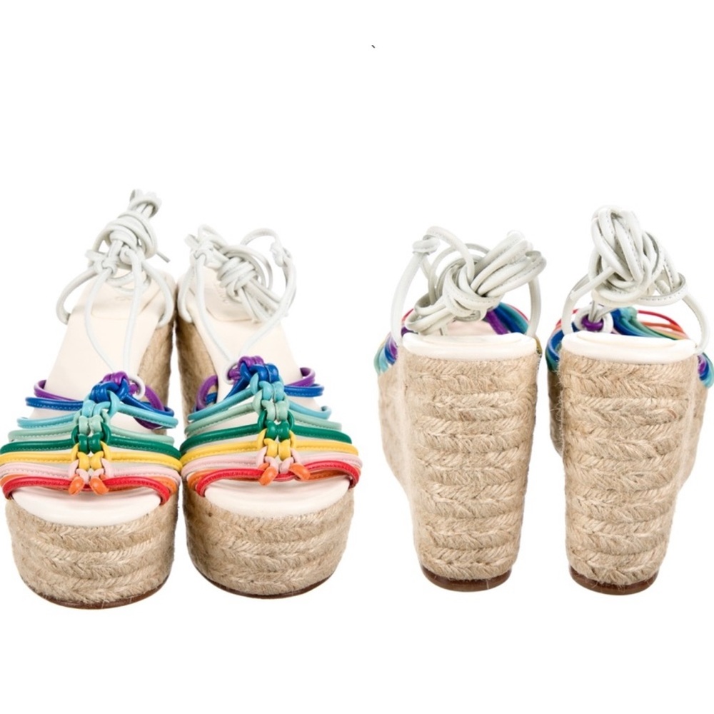 Chloe Rainbow Wedge Sandals Vibrant Strappy Design